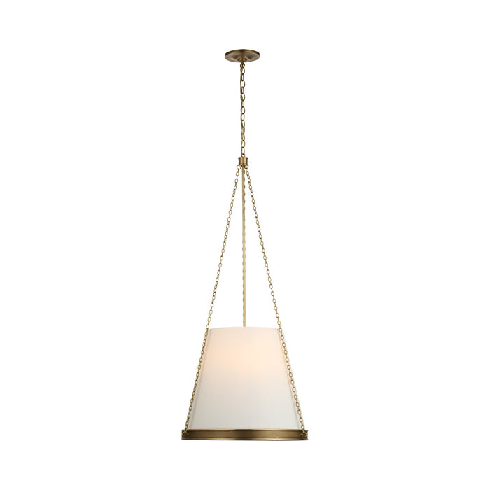 Reese LED Pendant Light in Soft Brass/Linen (Medium).