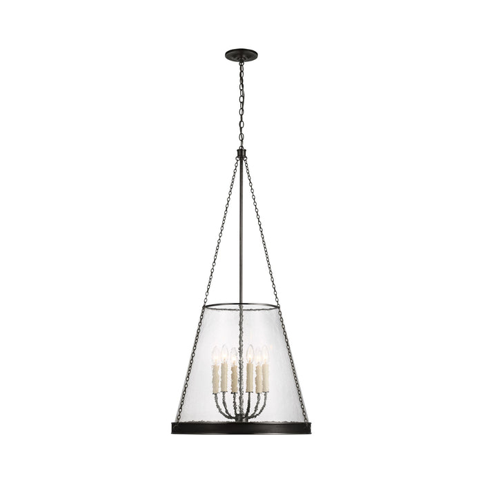 Reese LED Pendant Light in Bronze/Clear Glass (Large).