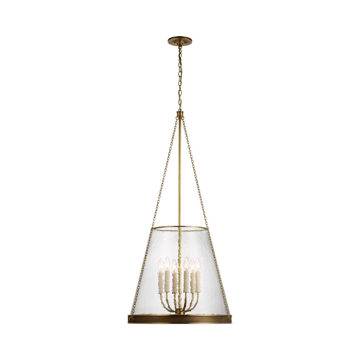 Reese LED Pendant Light in Soft Brass/Clear Glass (Large).