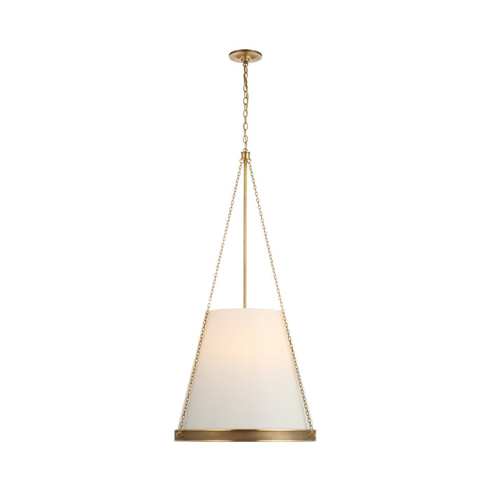Reese LED Pendant Light in Soft Brass/Linen (Large).