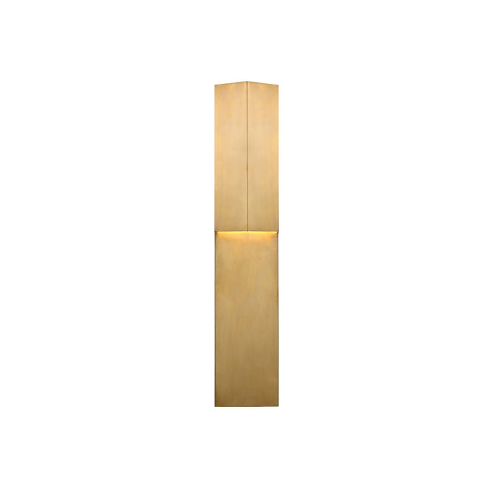 Rega Folded LED Wall Light in 24-Inch/Antique-Burnished Brass.