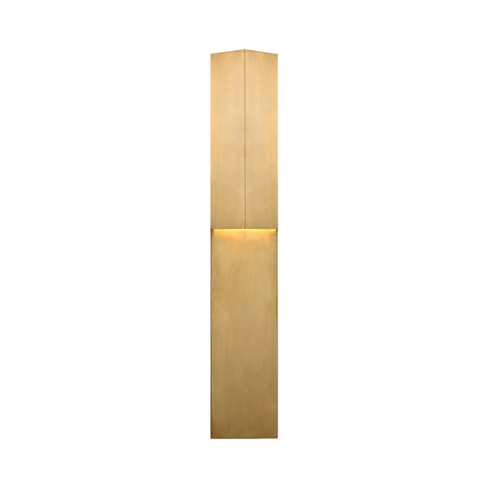 Rega Folded LED Wall Light in 30-Inch/Antique-Burnished Brass.