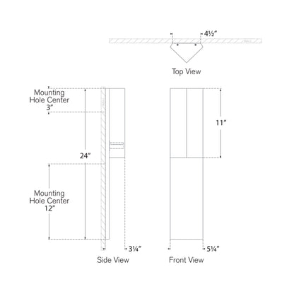 Rega Folded LED Wall Light - line drawing.