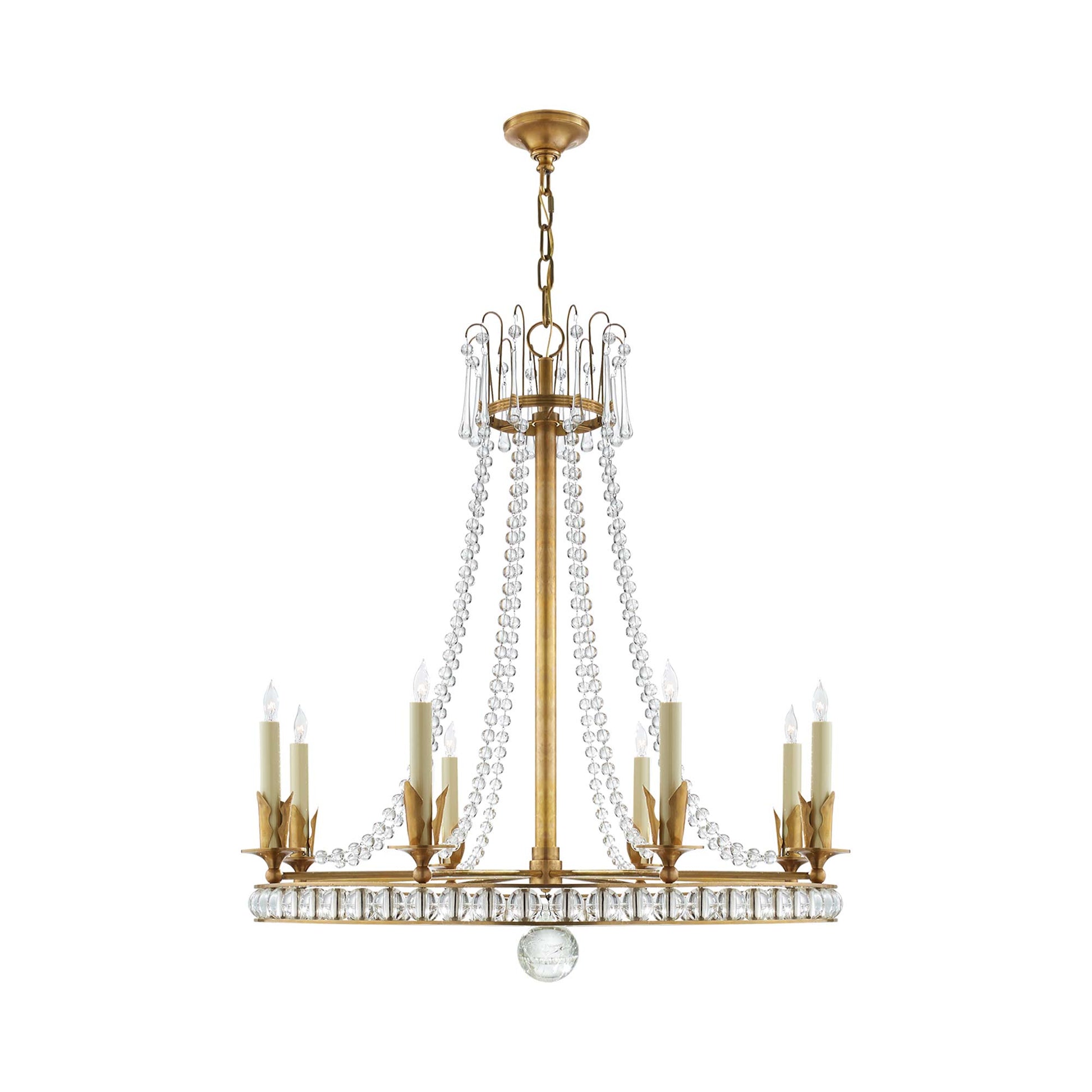 Regency Chandelier in Hand-Rubbed Antique Brass (Large).
