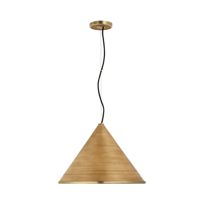 Reine LED Pendant Light in Hand-Rubbed Antique Brass.