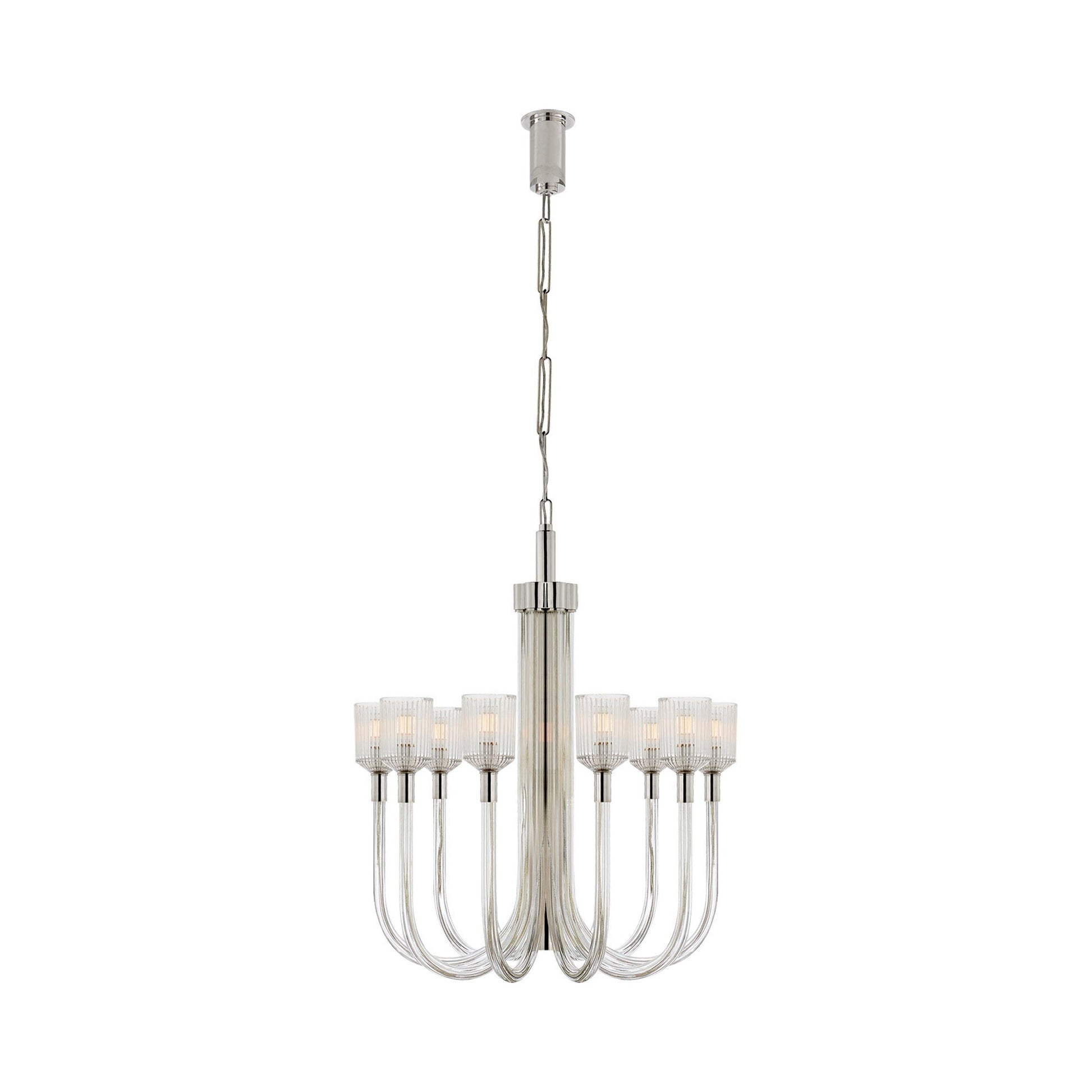 Reverie Chandelier in Polished Nickel.
