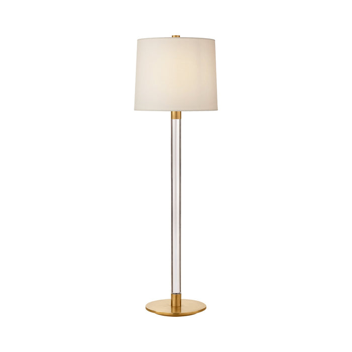 Riga Buffet Table Lamp in Crystal/Hand-Rubbed Antique Brass.