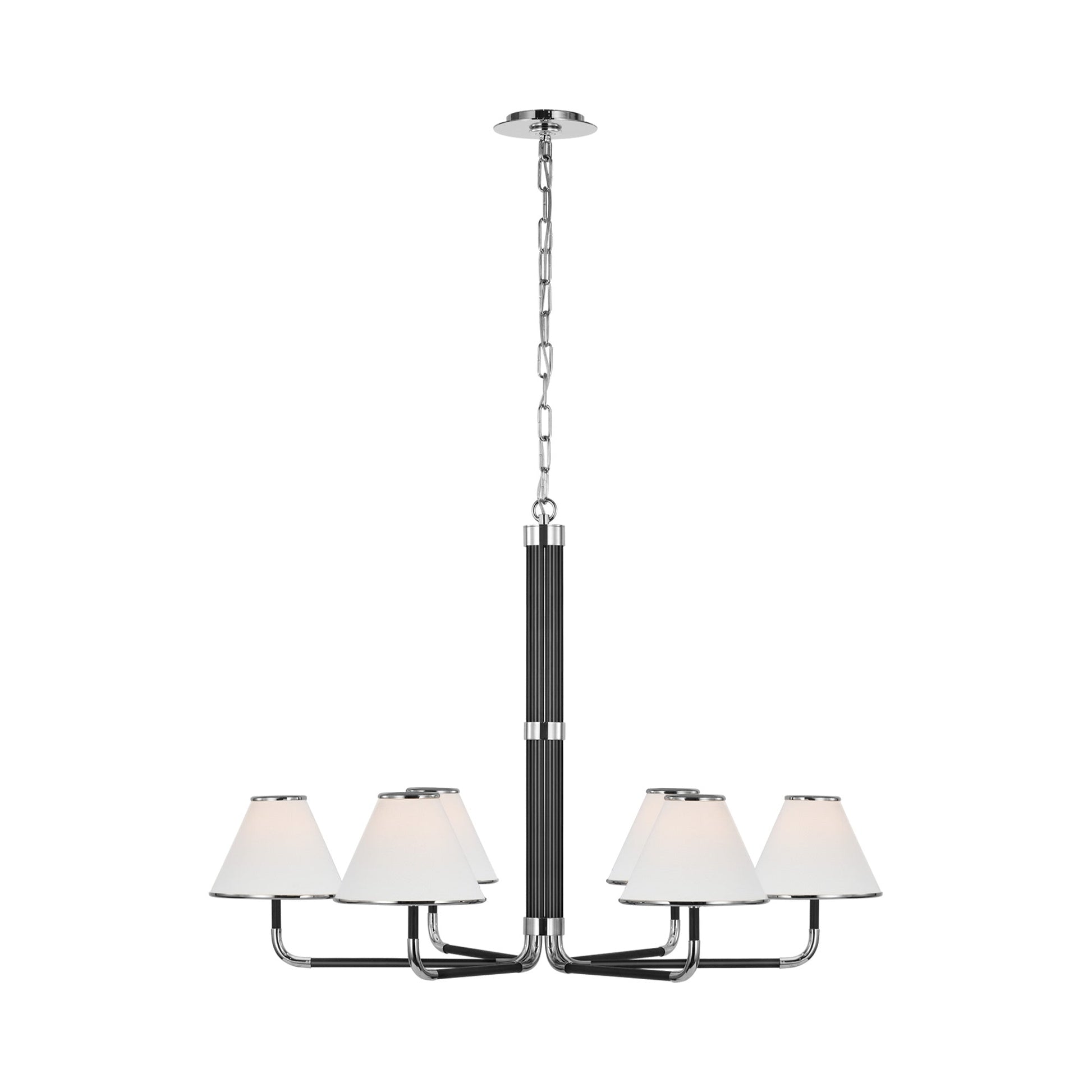 Rigby LED Chandelier in Polished Nickel/Ebony (6-Light).