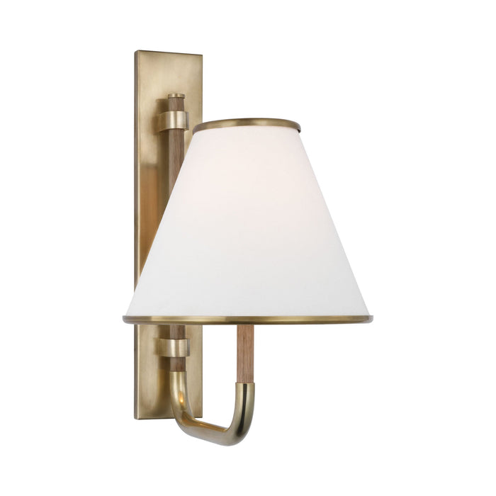 Rigby LED Wall Light in Soft Brass/Natural Oak.