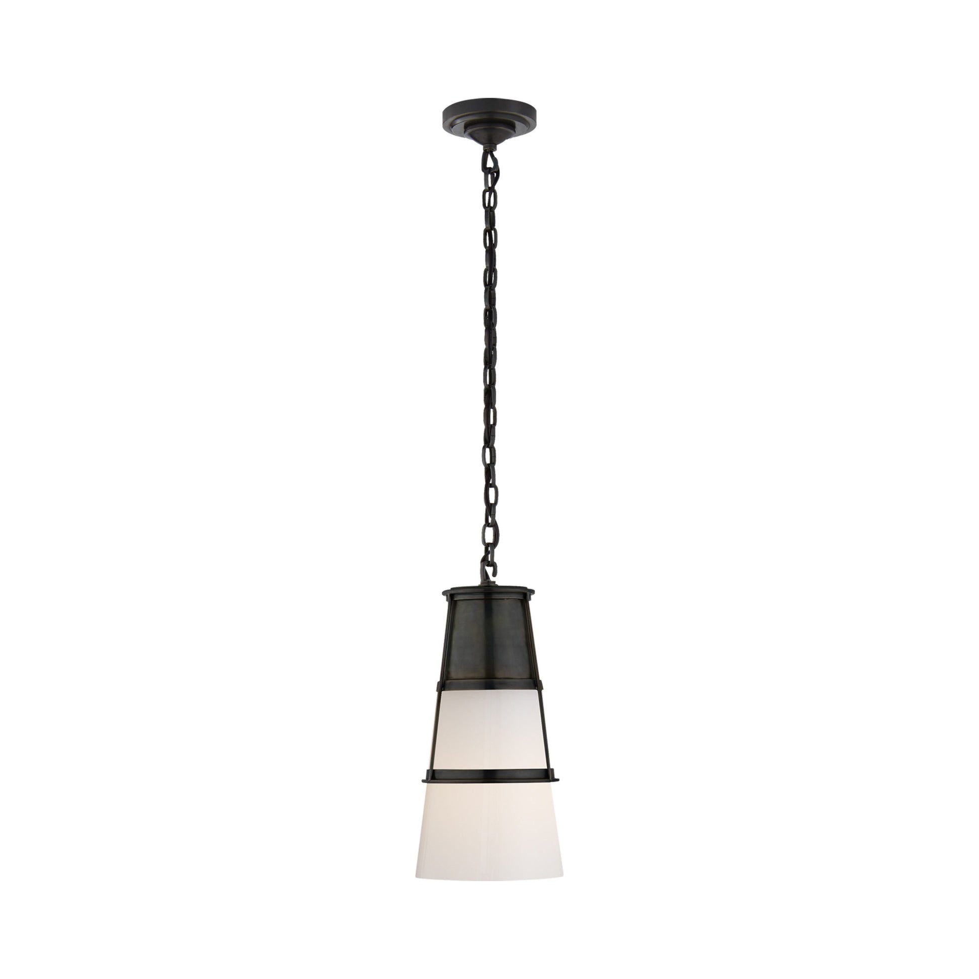 Robinson Pendant Light in Bronze/White Glass (Medium).