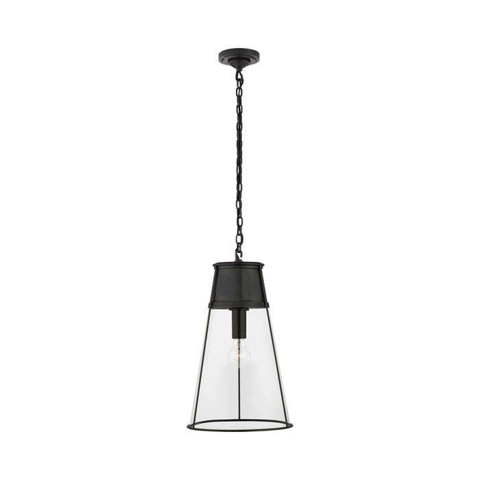 Robinson Pendant Light in Bronze/Clear Glass (Large).