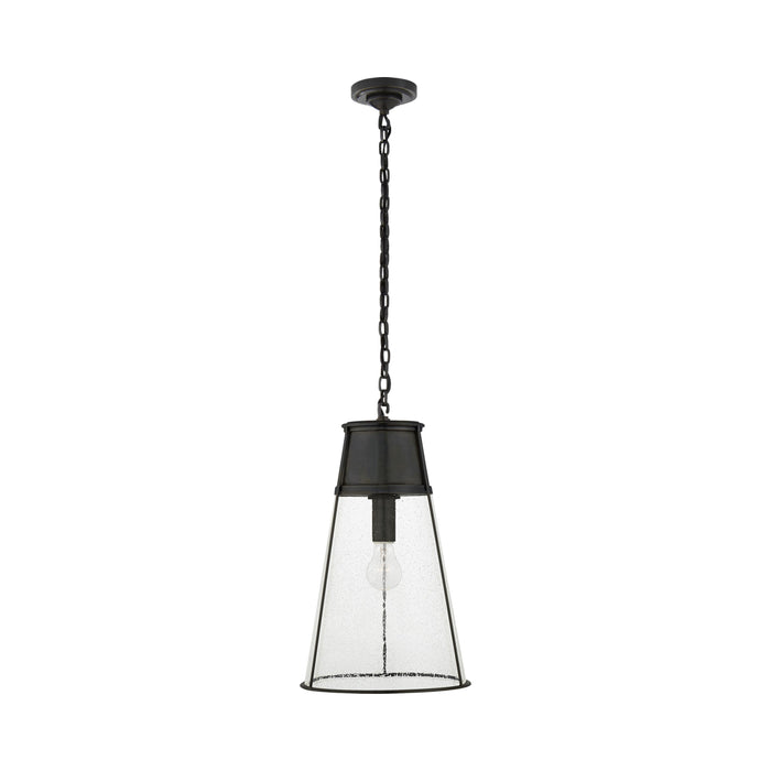 Robinson Pendant Light in Bronze/Seeded Glass (Large).