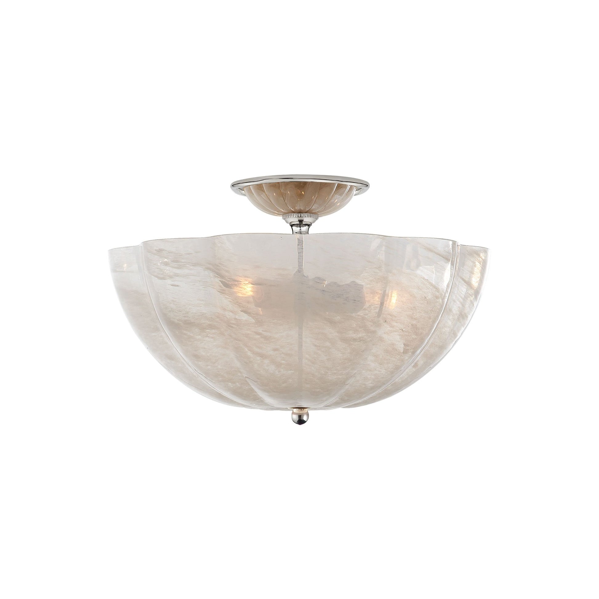 Rosehill Semi Flush Mount Ceiling Light in Polished Nickel (Small).