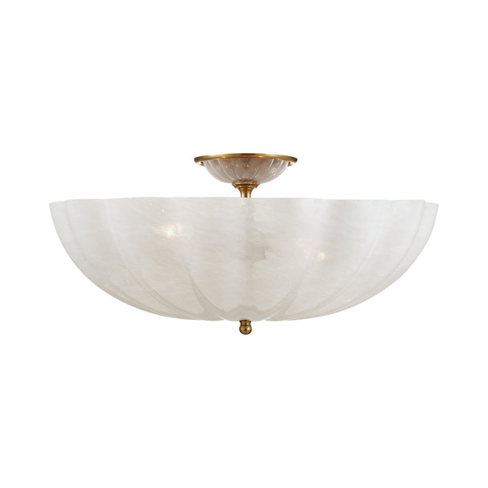 Rosehill Semi Flush Mount Ceiling Light in Hand-Rubbed Antique Brass (Large).