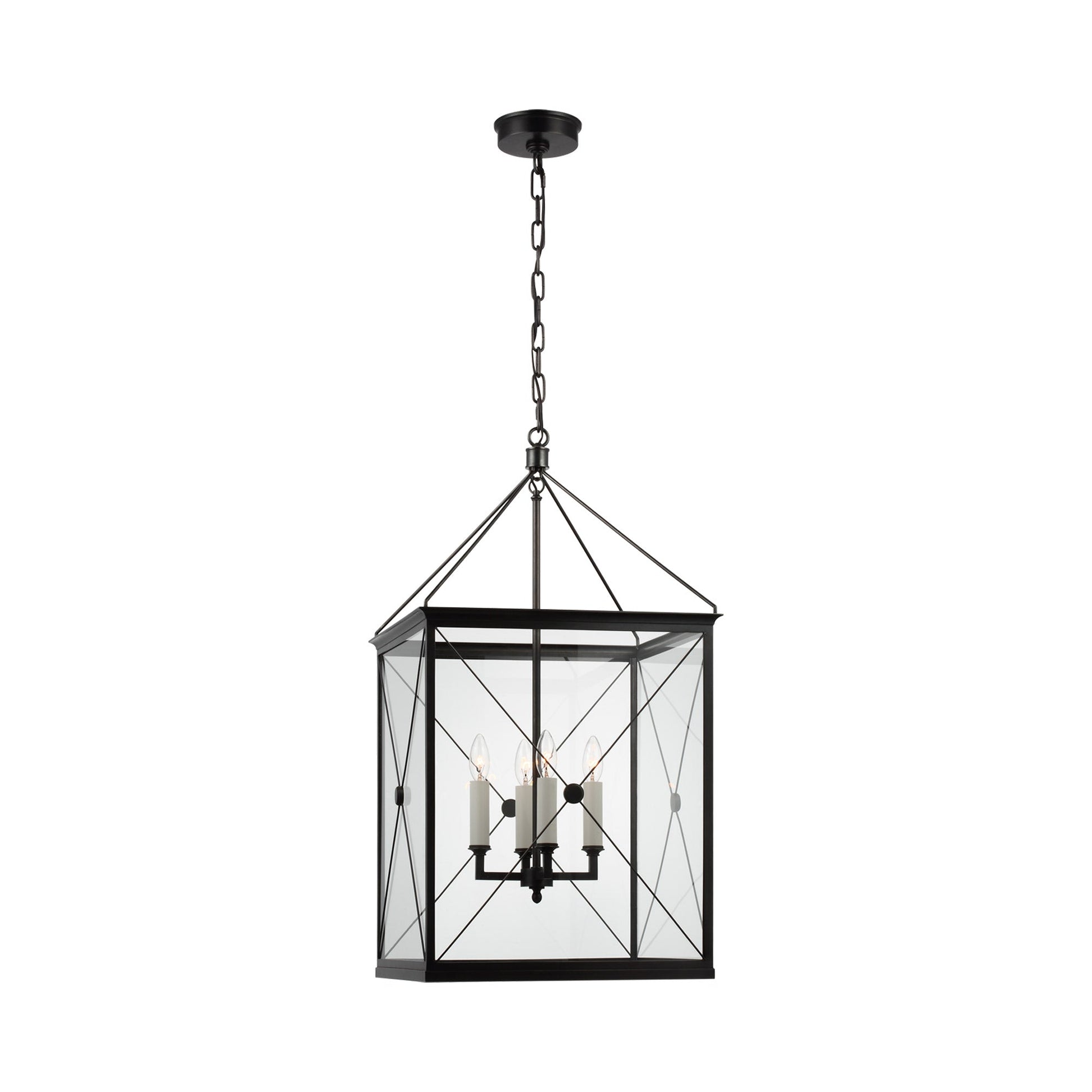 Rossi LED Pendant Light in Bronze/Clear Glass.