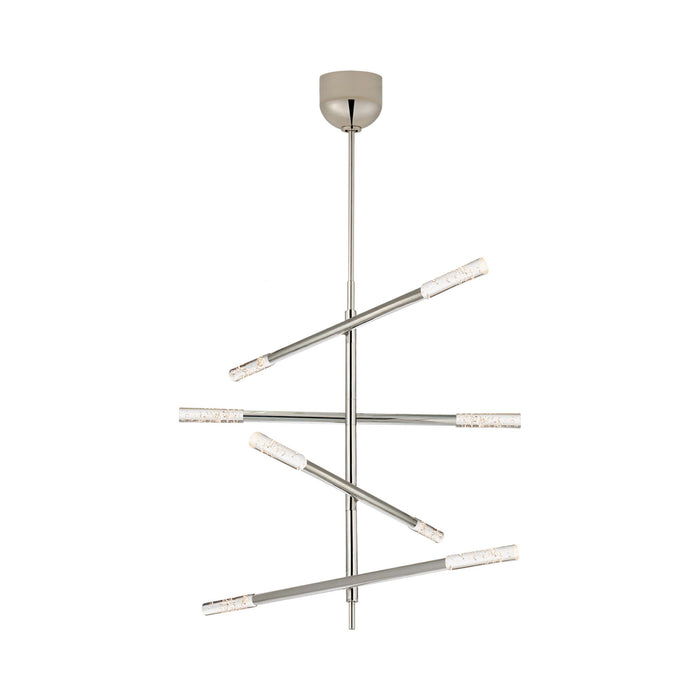 Rousseau Articulating LED Chandelier in Polished Nickel/Seeded Glass (Medium).
