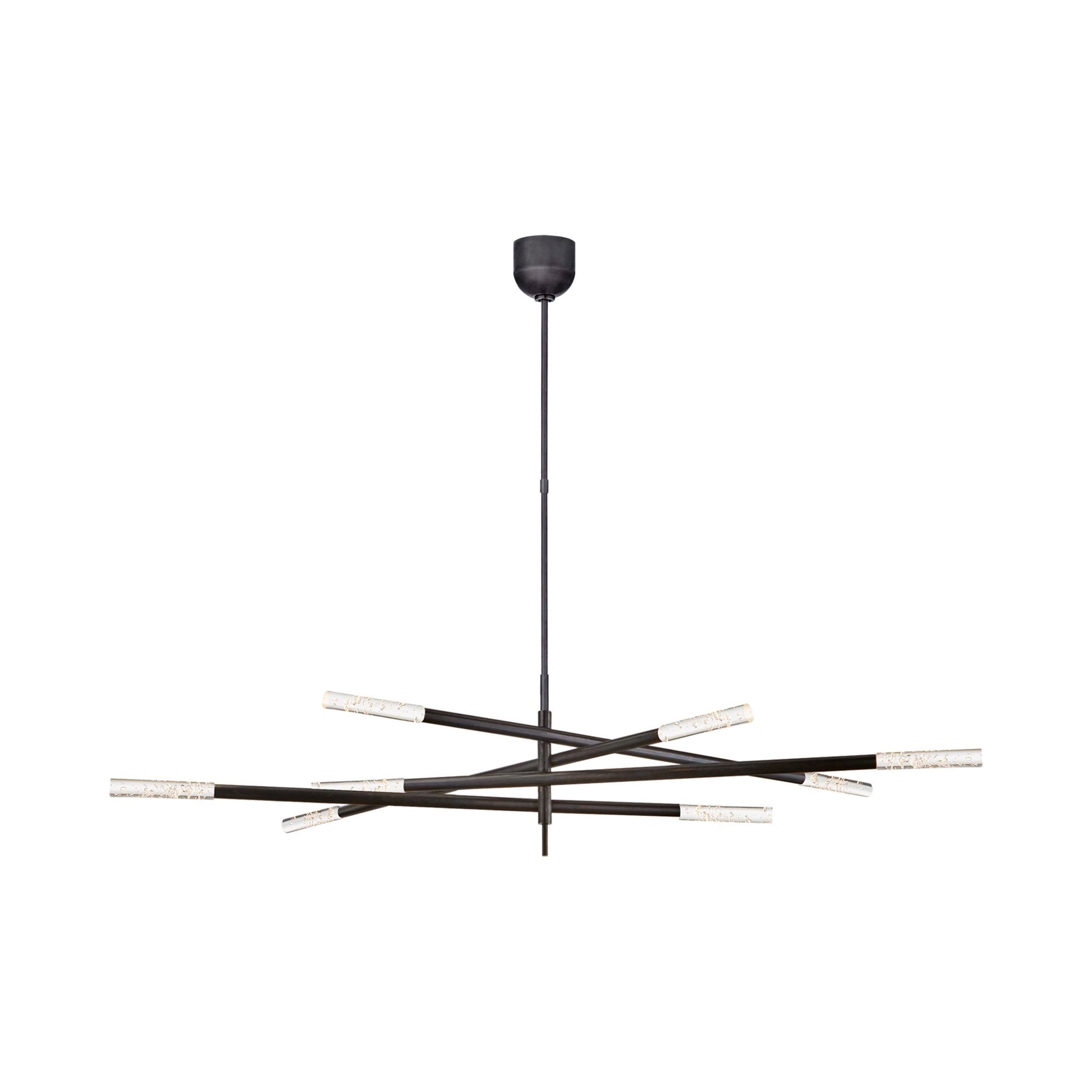 Rousseau Grande LED Chandelier in Bronze/Seeded Glass (8-Light).