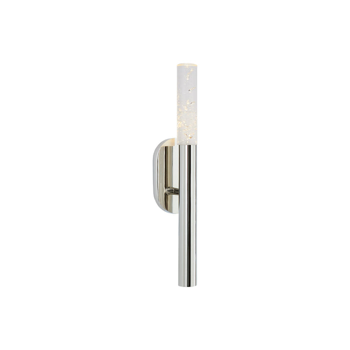 Rousseau LED Bath Wall Light in Polished Nickel/Seeded Glass (1-Light/Small).