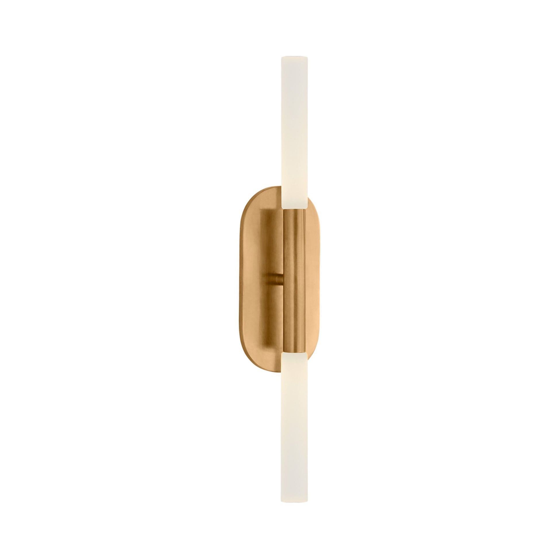 Rousseau LED Bath Wall Light in Antique-Burnished Brass/Etched Crystal (22-inch).