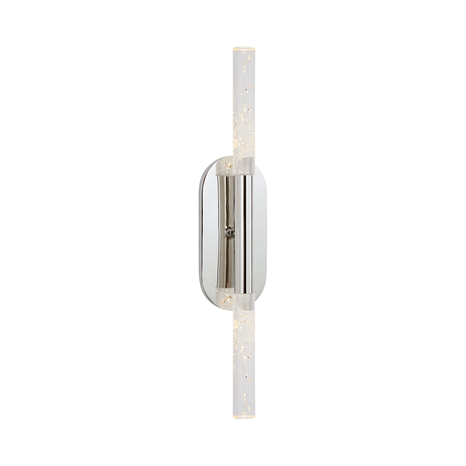 Rousseau LED Bath Wall Light in Polished Nickel/Seeded Glass (22-inch).