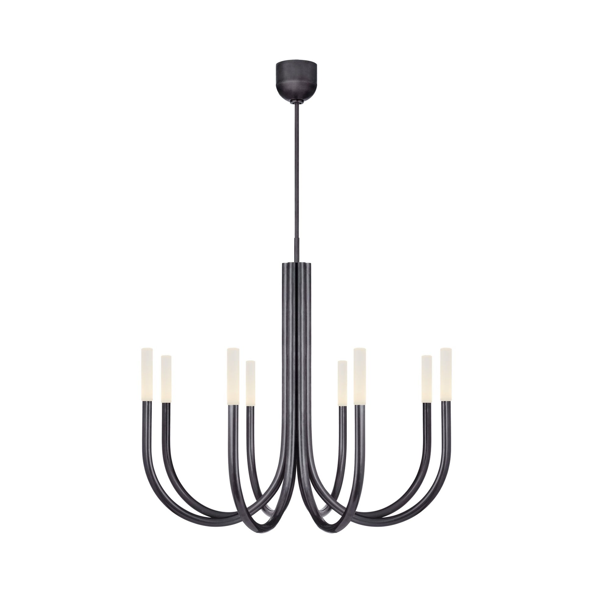 Rousseau LED Chandelier in Bronze/Etched Crystal (8-Light).