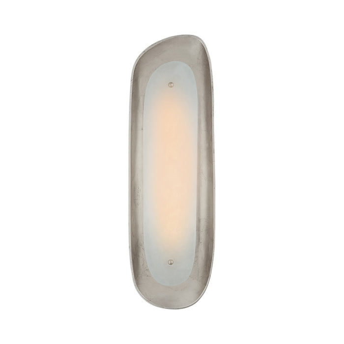 Samos LED Wall Light in Tall/Burnished Silver Leaf.