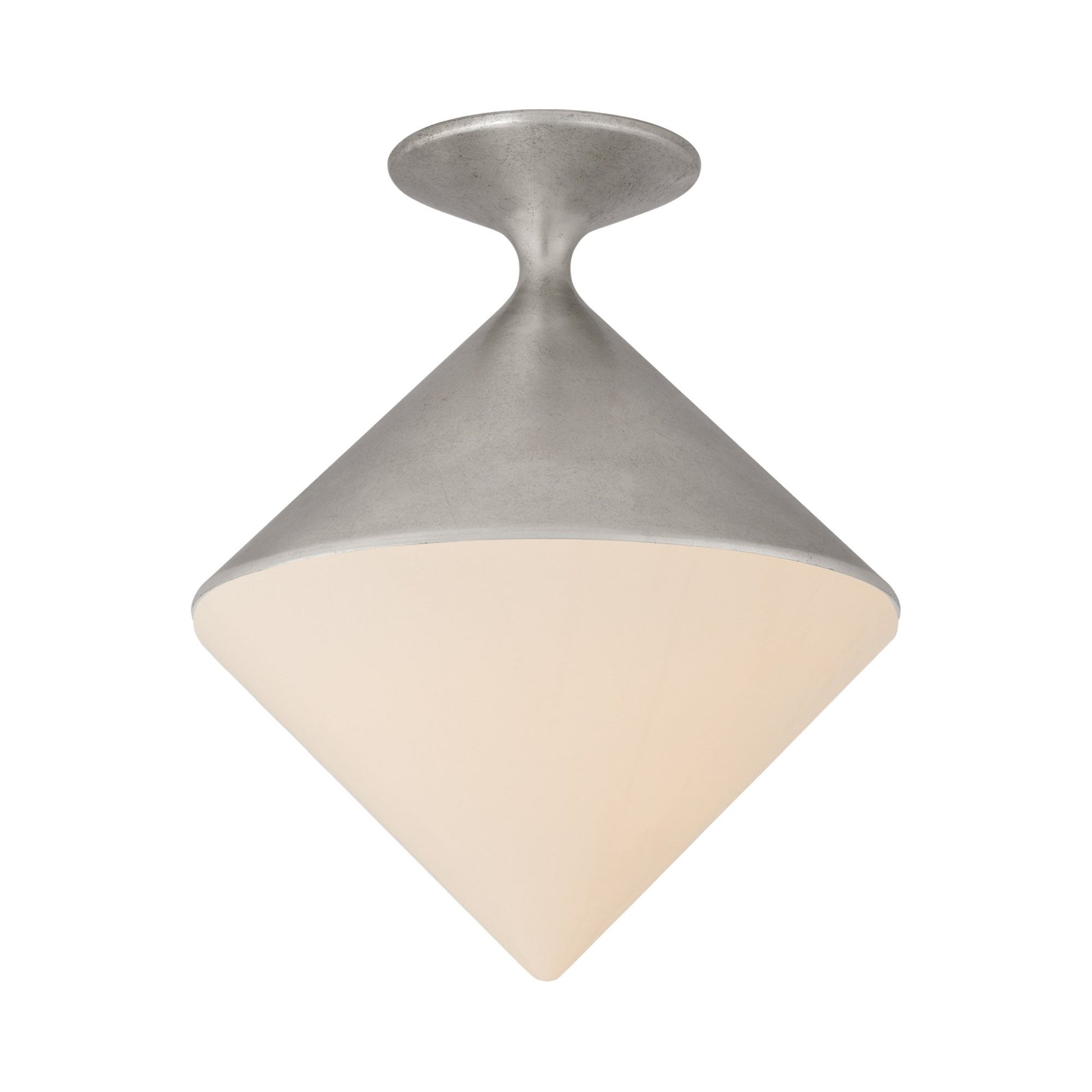 Sarnen LED Flush Mount Ceiling Light in Burnished Silver Leaf.