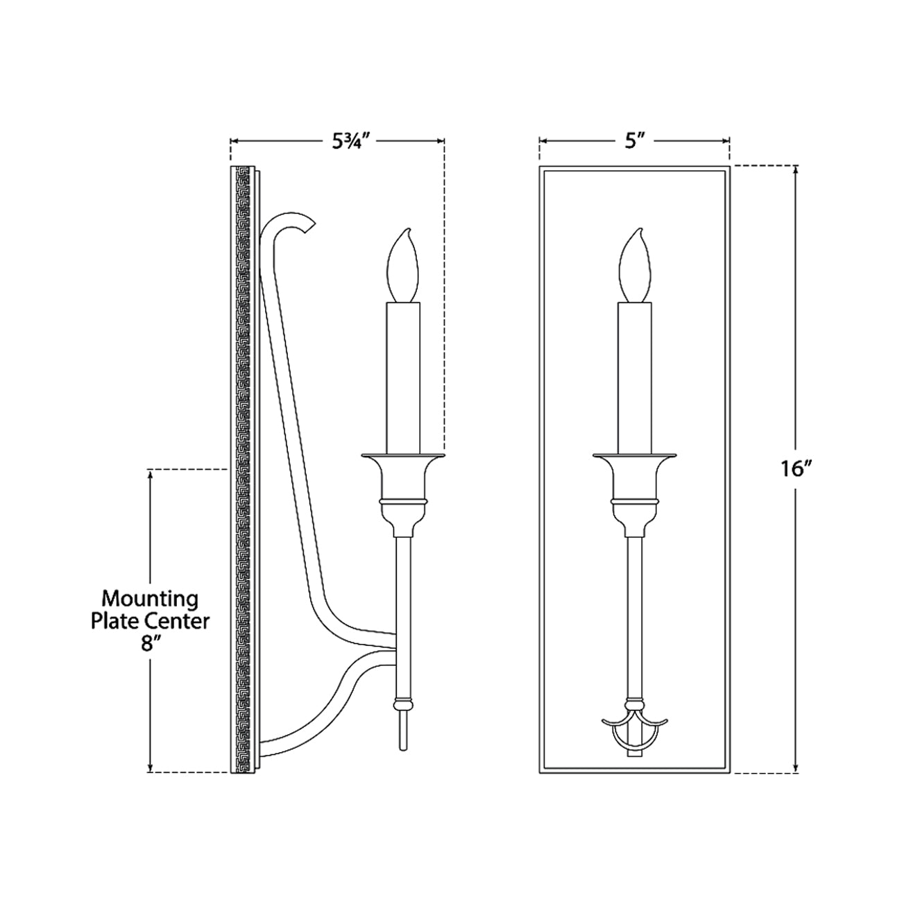 Savannah Wall Light - line drawing.
