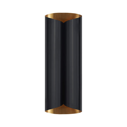 Selfoss Wall Light in Black/Hand-Rubbed Antique Brass (Large).