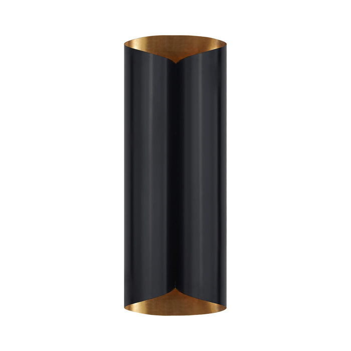 Selfoss Wall Light in Black/Hand-Rubbed Antique Brass (Large).