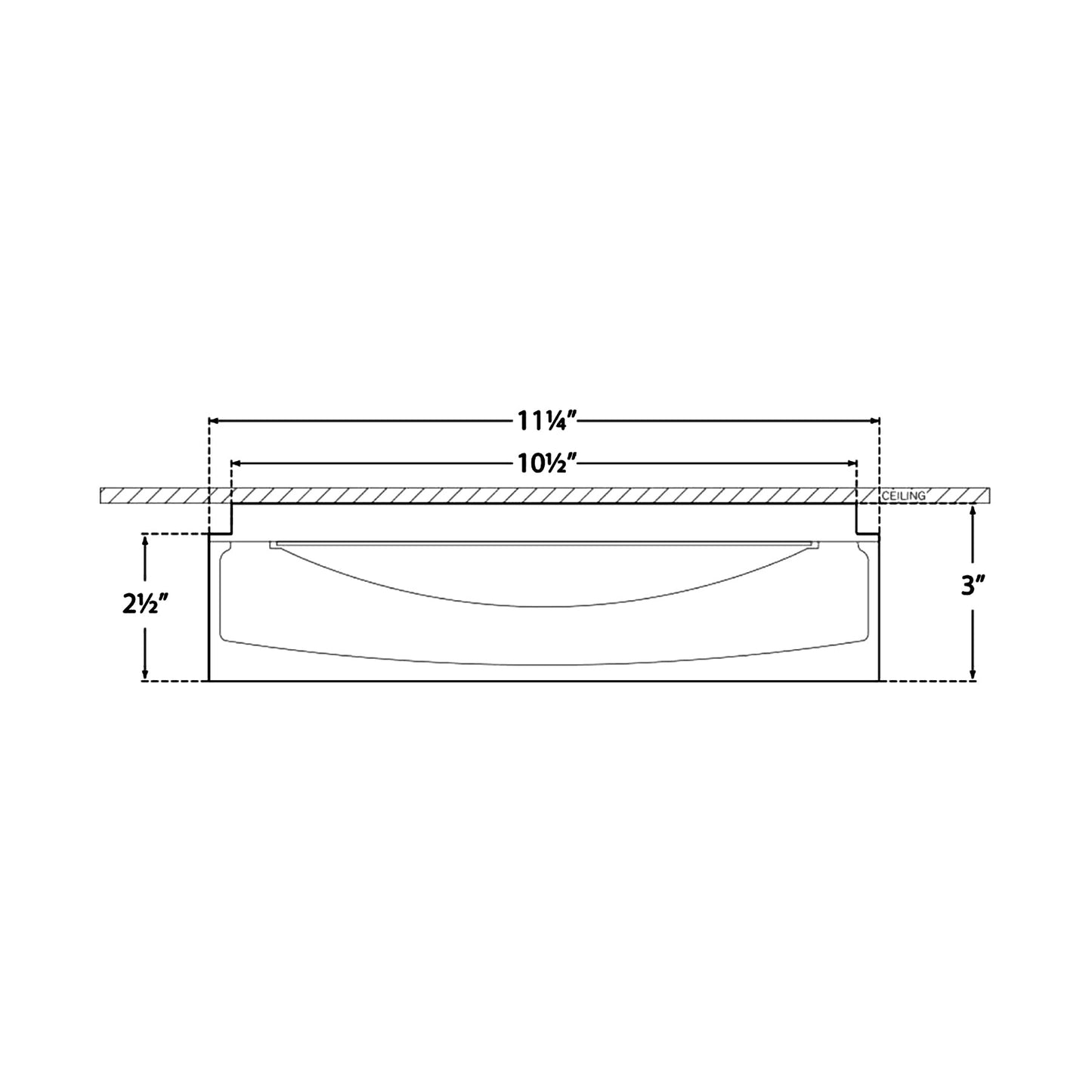 Shaw LED Flush Mount Ceiling Light - line drawing.