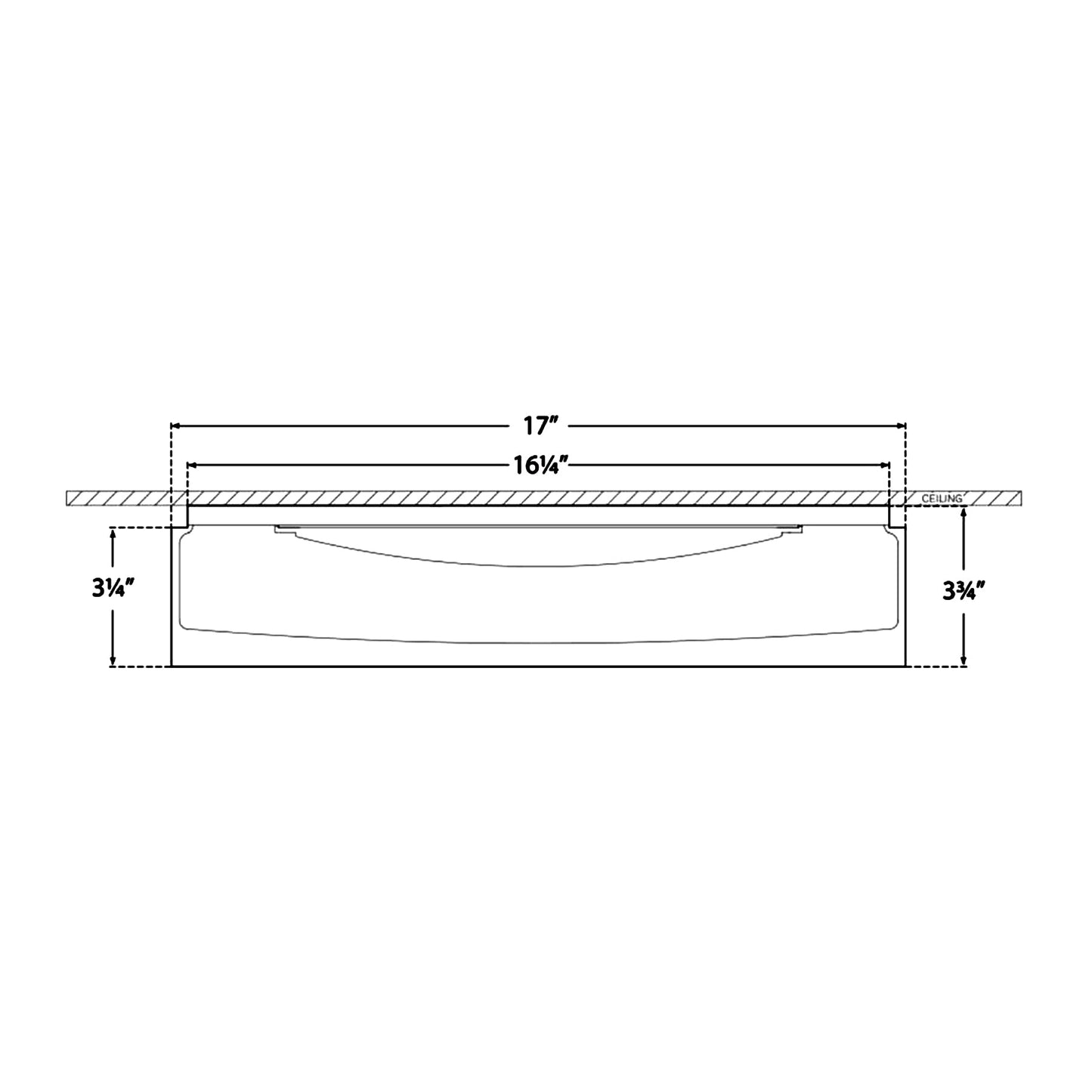 Shaw LED Flush Mount Ceiling Light - line drawing.