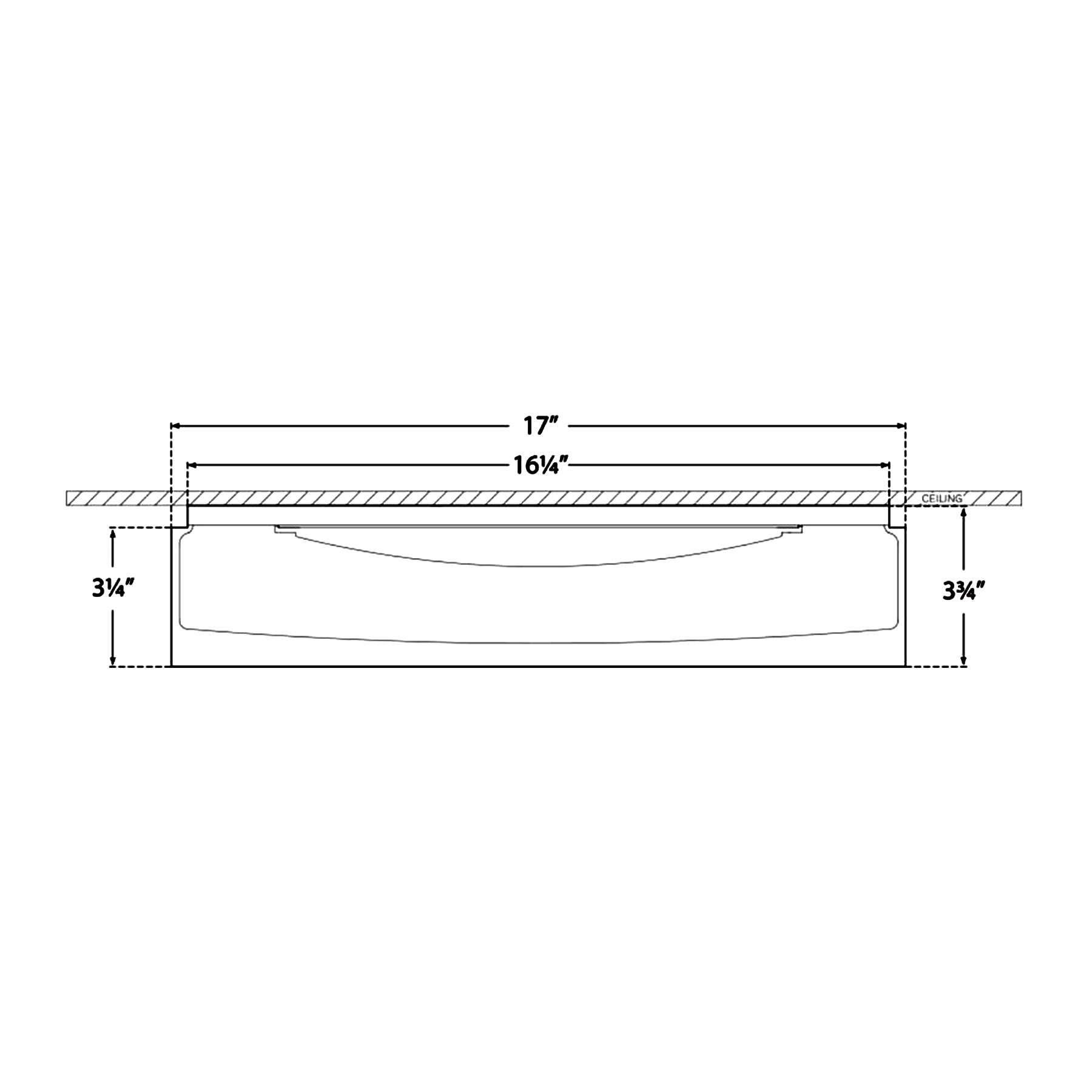 Shaw LED Flush Mount Ceiling Light - line drawing.