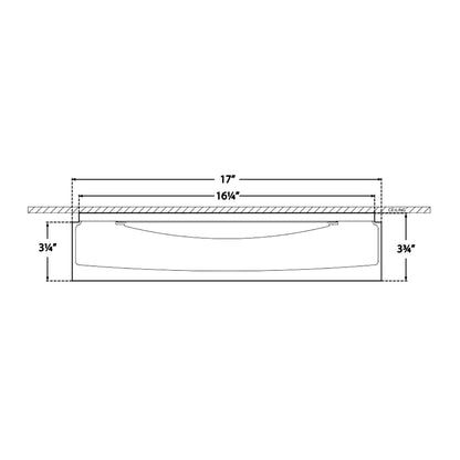 Shaw LED Flush Mount Ceiling Light - line drawing.