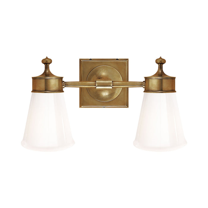 Siena Double Wall Light in Hand-Rubbed Antique Brass.