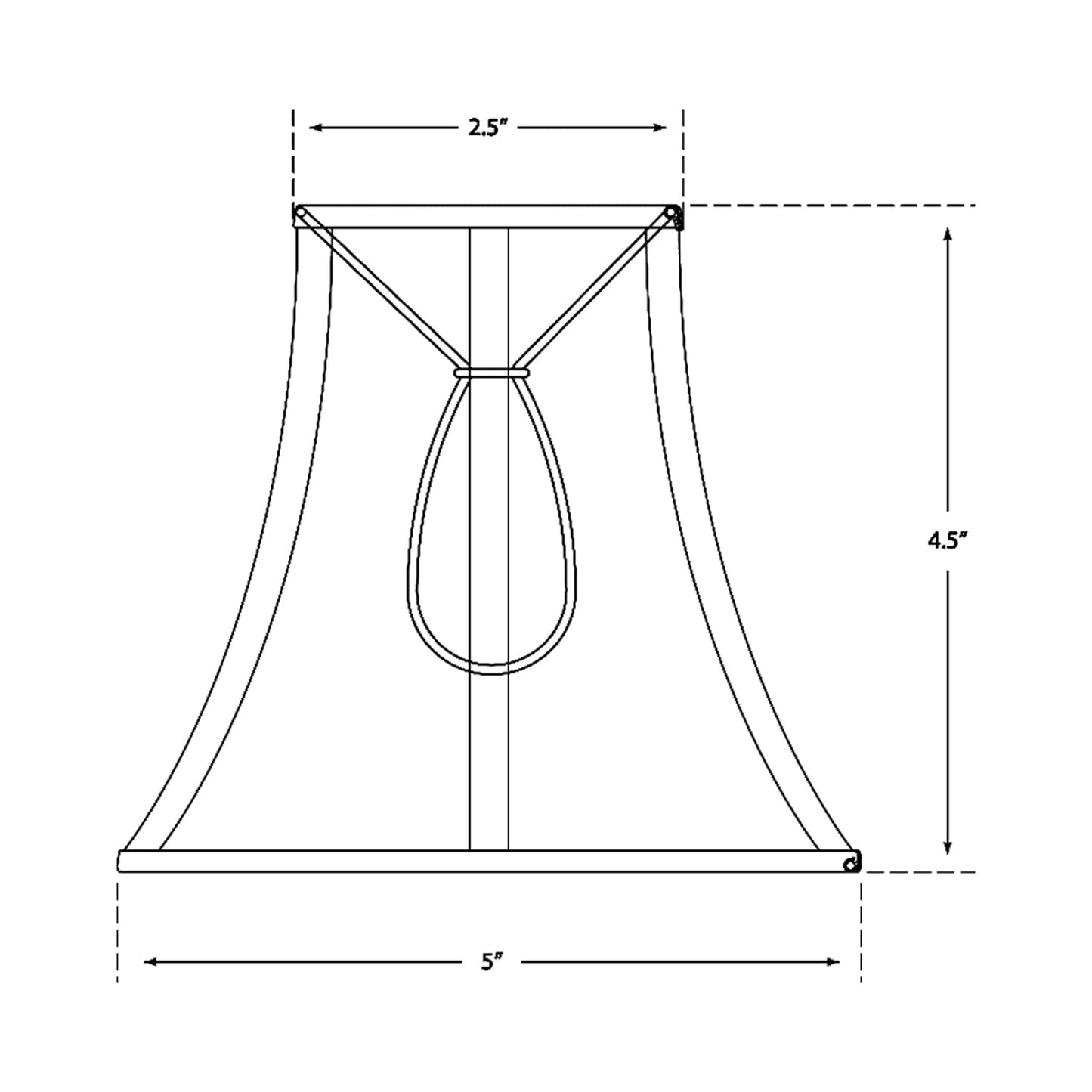 Bell Candle Clip Shade - line drawing.