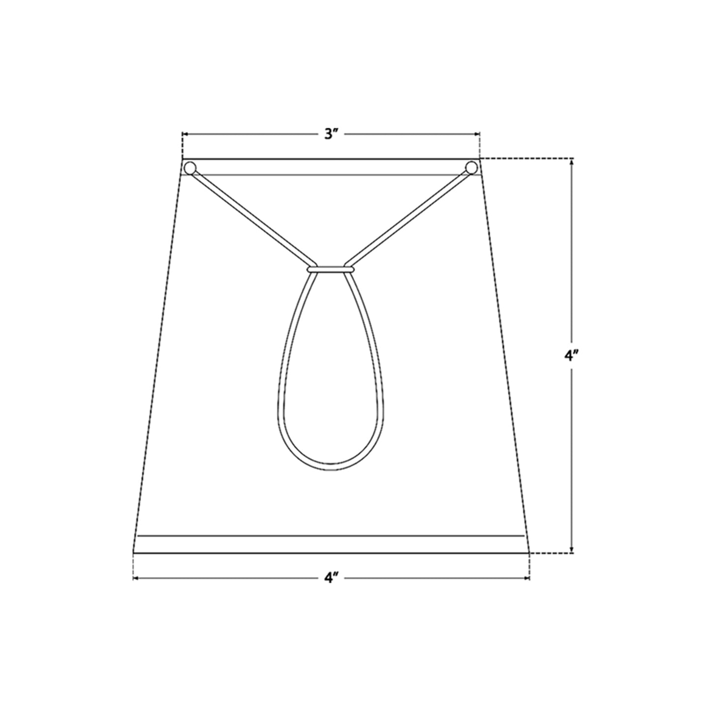 Candle Clip Shade - line drawing.