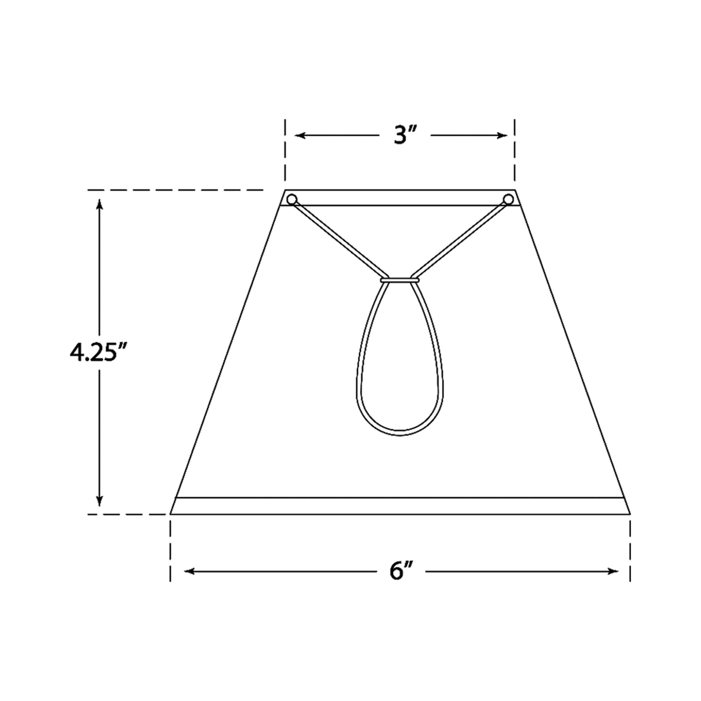 Candle Clip Shade - line drawing.