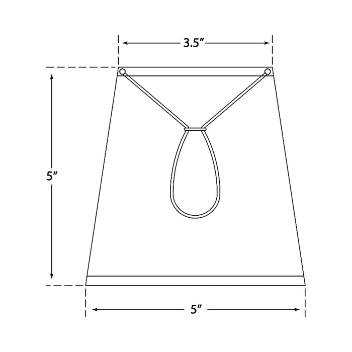 Corner Candle Clip Shade - line drawing.