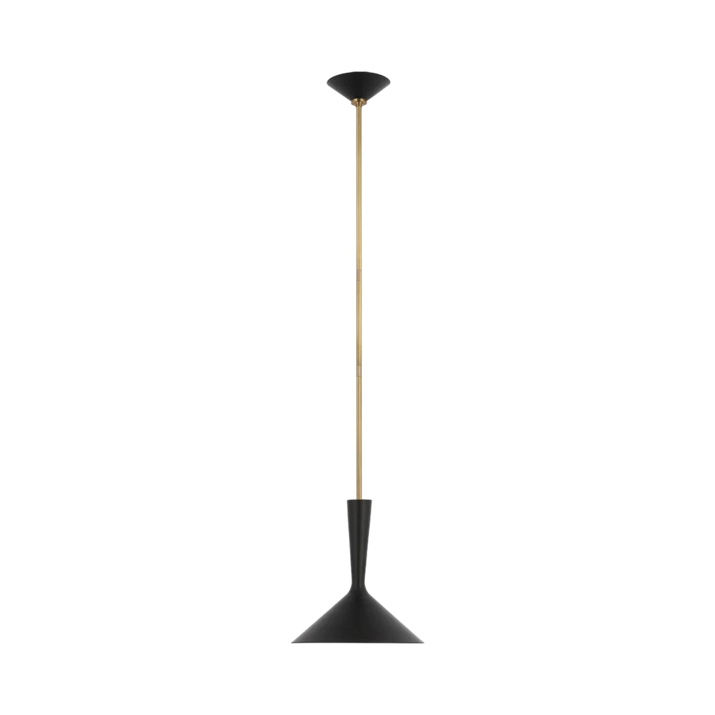 Rosetta Pendant Light in Matte Black And Hand-Rubbed Antique Brass (Medium).