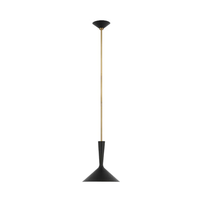 Rosetta Pendant Light in Matte Black And Hand-Rubbed Antique Brass (Medium).