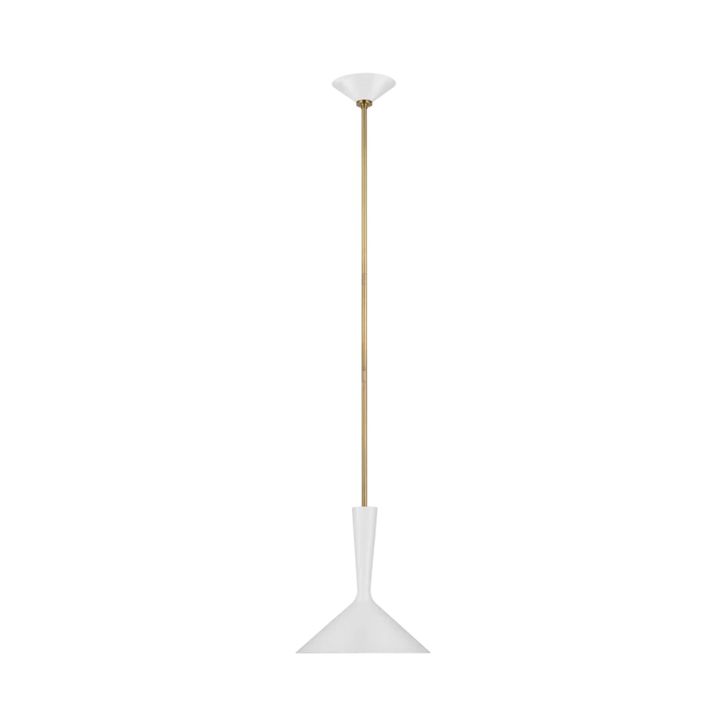 Rosetta Pendant Light in Matte White And Hand-Rubbed Antique Brass (Medium).