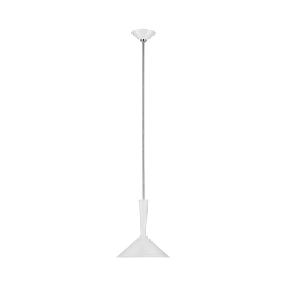 Rosetta Pendant Light in Matte White And Polished Nickel (Medium).