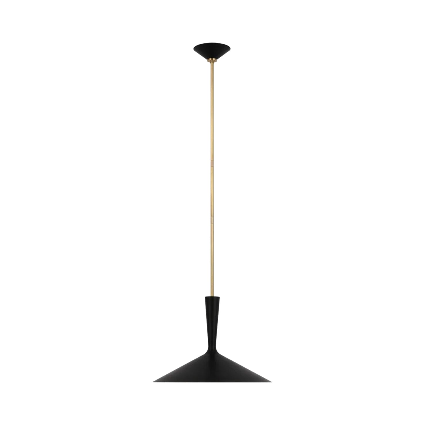 Rosetta Pendant Light in Matte Black And Hand-Rubbed Antique Brass (Large).