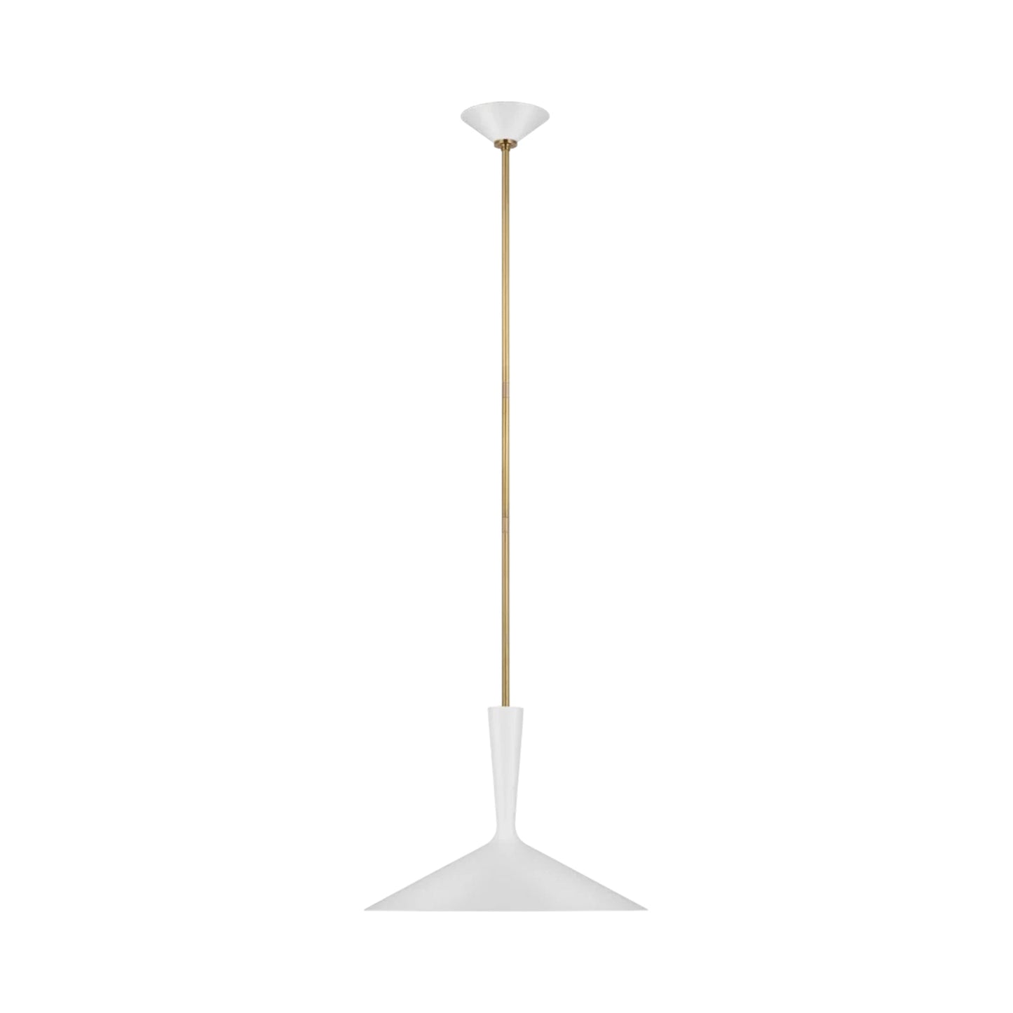 Rosetta Pendant Light in Matte White And Hand-Rubbed Antique Brass (Large).