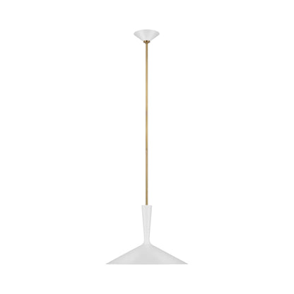 Rosetta Pendant Light in Matte White And Hand-Rubbed Antique Brass (Large).