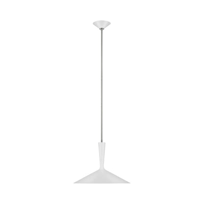 Rosetta Pendant Light in Matte White And Polished Nickel (Large).