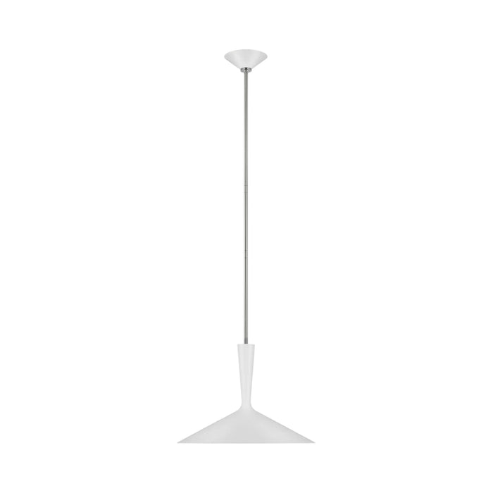 Rosetta Pendant Light in Matte White And Polished Nickel (Large).