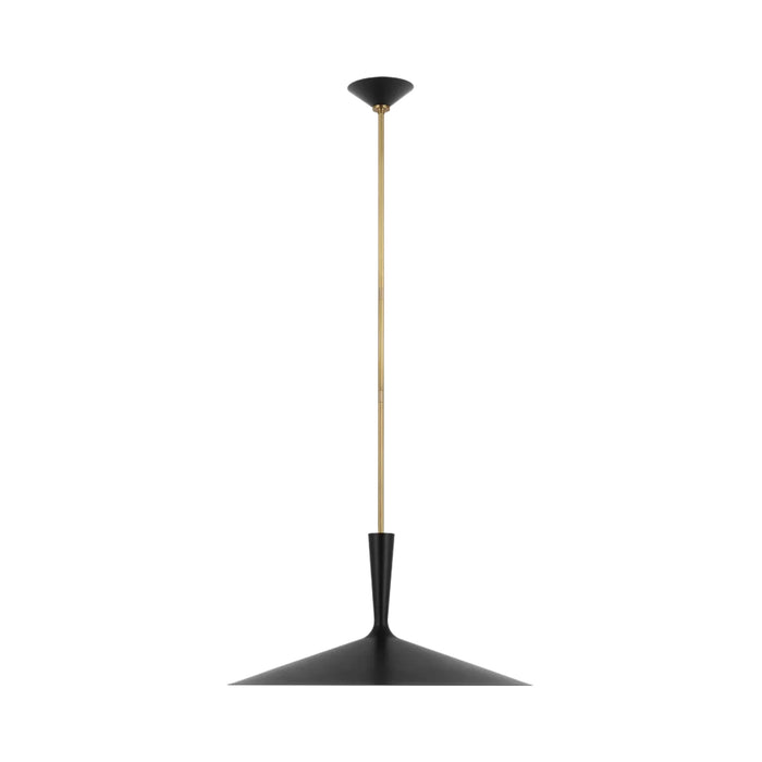 Rosetta Pendant Light in Matte Black And Hand-Rubbed Antique Brass (X-Large).