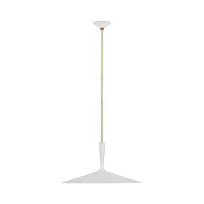 Rosetta Pendant Light in Matte White And Hand-Rubbed Antique Brass (X-Large).